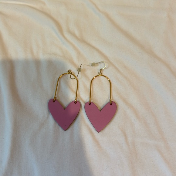 Nickel and Suede sweetheart earrings - Picture 1 of 2